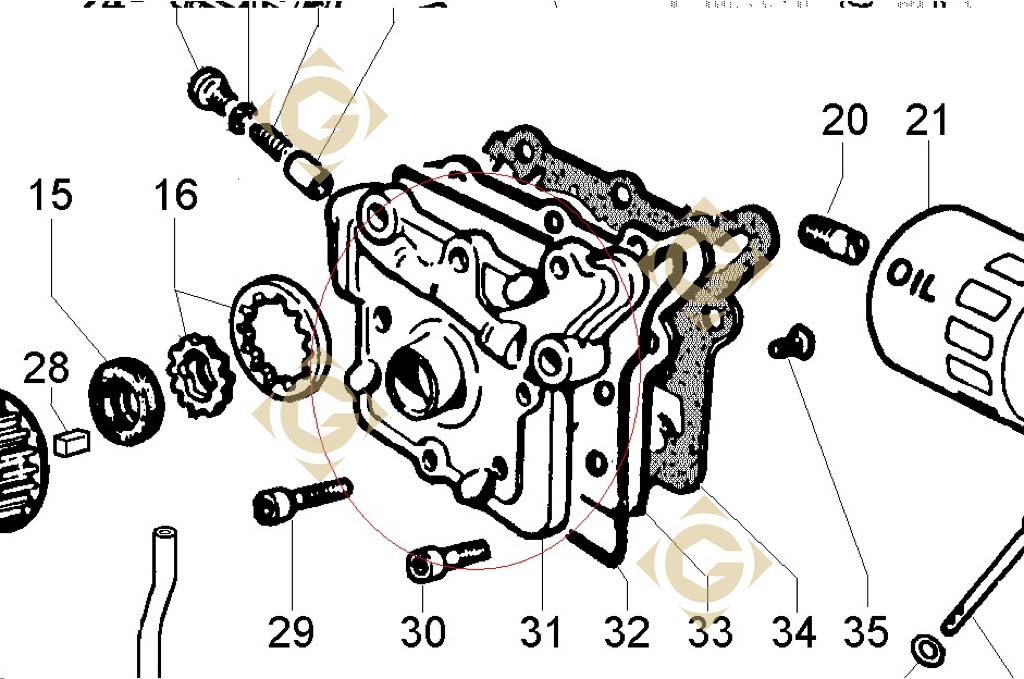 Oil Pump 6605096 engine LOMBARDINI LDW 1003 GDN INDUSTRIES