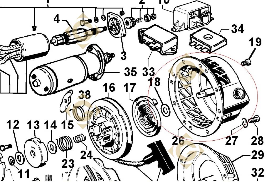 Starter 1471069 engine LOMBARDINI IM 300 GDN INDUSTRIES
