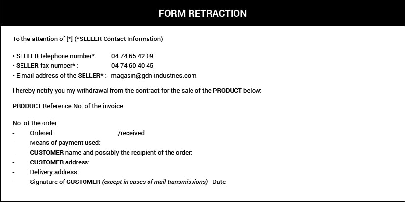 Retraction form