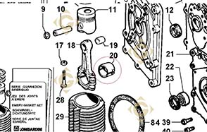 Spare parts Connecting Rod Bearing -0,5 1640084 For Engines LOMBARDINI, by marks LOMBARDINI