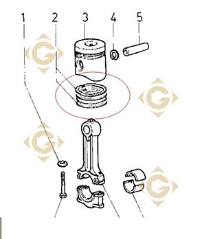 Spare parts Ring 3 Grooves Std 8211203 For Engines LOMBARDINI, by marks LOMBARDINI