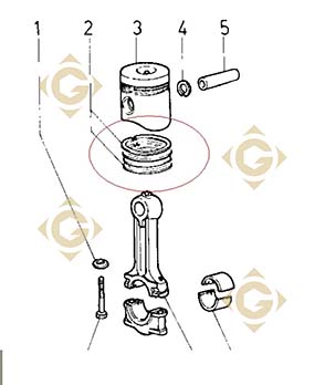 Spare parts Ring 3 Grooves Std 8211203 For Engines LOMBARDINI, by marks LOMBARDINI