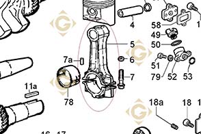 Spare parts Connecting Rod -0,25 1526207 For Engines LOMBARDINI, by marks LOMBARDINI