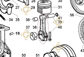 Spare parts Connecting Rod 1526270 For Engines LOMBARDINI, by marks LOMBARDINI