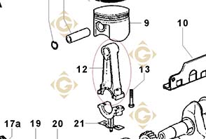 Spare parts Connecting Rod Std 1526212 For Engines LOMBARDINI, by marks LOMBARDINI