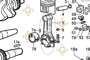 Spare parts Connecting Rod Std 1526155 For Engines LOMBARDINI, by marks LOMBARDINI