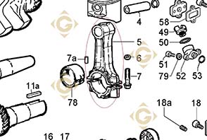 Spare parts Connecting Rod Std 1526204 For Engines LOMBARDINI, by marks LOMBARDINI