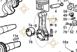 Spare parts Connecting Rod 1526020 For Engines LOMBARDINI, by marks LOMBARDINI