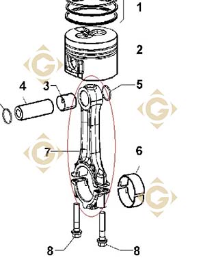 Spare parts Connecting Rod 1526343 For Engines LOMBARDINI, by marks LOMBARDINI