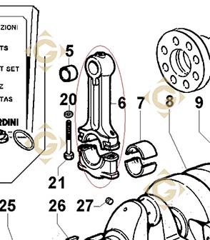 Spare parts Connecting Rod 1526111 For Engines LOMBARDINI, by marks LOMBARDINI