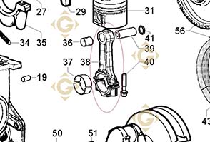 Spare parts Connecting Rod 1526105 For Engines LOMBARDINI, by marks LOMBARDINI