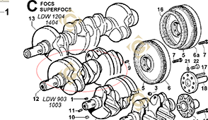 Spare parts Conical Cranckshaft 1051105 For Engines LOMBARDINI, by marks LOMBARDINI