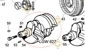 Spare parts Conical Cranckshaft 1051109 For Engines LOMBARDINI, by marks LOMBARDINI