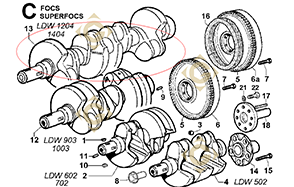 Spare parts Conical Cranckshaft 1051111 For Engines LOMBARDINI, by marks LOMBARDINI