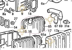 Spare parts Exhaust 5460601 For Engines LOMBARDINI, by marks LOMBARDINI