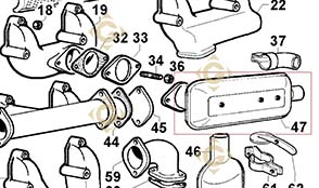 Pièces détachées Echappement 5460248 Pour Moteurs Lombardini, de marque Lombardini