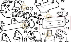 Spare parts Exhaust 5460248 For Engines LOMBARDINI, by marks LOMBARDINI