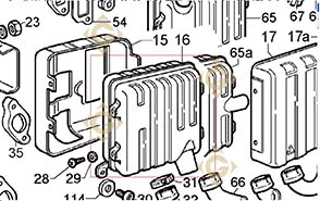 Spare parts Exhaust 5460586 For Engines LOMBARDINI, by marks LOMBARDINI