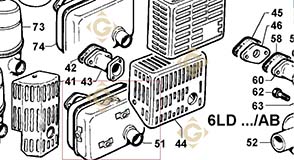 Spare parts Exhaust 5460432 For Engines LOMBARDINI, by marks LOMBARDINI