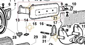 Spare parts Exhaust 5460317 For Engines LOMBARDINI, by marks LOMBARDINI