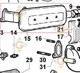 Exhaust 5460293 engines LOMBARDINI