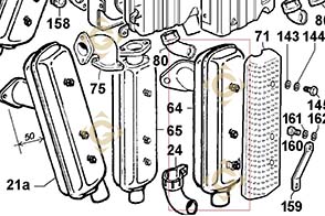 Spare parts Exhaust 5460450 For Engines LOMBARDINI, by marks LOMBARDINI