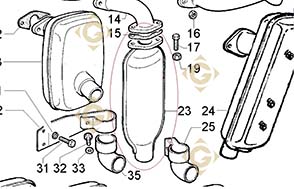 Spare parts Exhaust 5461047 For Engines LOMBARDINI, by marks LOMBARDINI