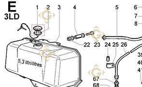 Spare parts Tank Cap 9043037 For Engines LOMBARDINI, by marks LOMBARDINI