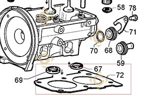 Spare parts Head Gasket 1,43 4731057 For Engines LOMBARDINI, by marks LOMBARDINI