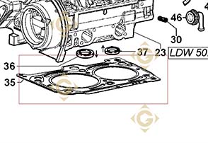 Spare parts Head Gasket 1,56 4730826 For Engines LOMBARDINI, by marks LOMBARDINI
