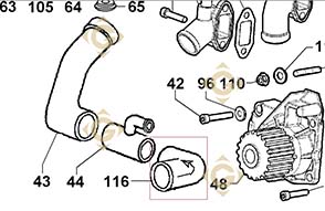 Spare parts Hose 5365142 For Engines LOMBARDINI, by marks LOMBARDINI