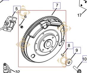 Spare parts Flywheel k24025112s For Engines KOHLER, by marks KOHLER