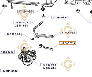 Spare parts Lever k1709007s For Engines KOHLER, by marks KOHLER