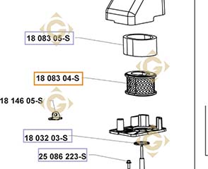 Spare parts Air Cleaner k1808304s For Engines KOHLER, by marks KOHLER