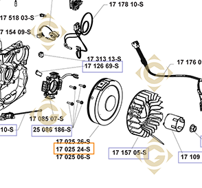 Spare parts Flywheel k1702524s For Engines KOHLER, by marks KOHLER