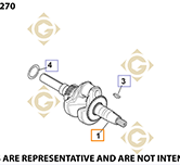 Vilebrequin k1701499s moteurs Kohler