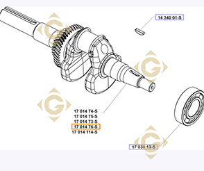 Spare parts Cranckshaft k1701476s For Engines KOHLER, by marks KOHLER