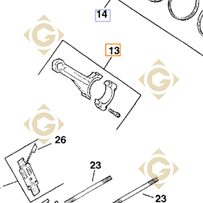 Spare parts Connecting Rod k2506705s For Engines KOHLER, by marks KOHLER