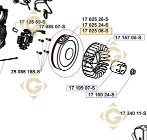 Spare parts Flywheel k1702506s For Engines KOHLER, by marks KOHLER