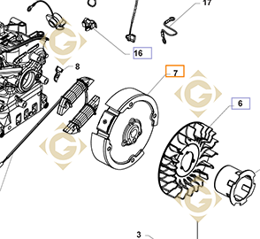 Spare parts Flywheel k1702501s For Engines KOHLER, by marks KOHLER