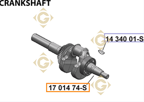Spare parts Cranckshaft k1701474s For Engines KOHLER, by marks KOHLER