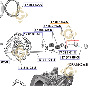 Spare parts Exhaust Valve k1701603s For Engines KOHLER, by marks KOHLER