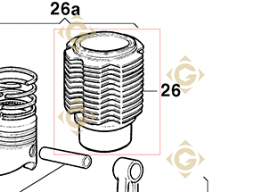 Spare parts Cylinder 203r073 For Engines LOMBARDINI, by marks LOMBARDINI