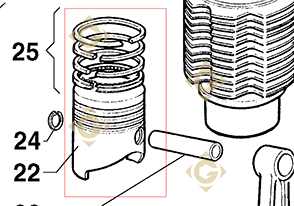 Spare parts Complete Piston a20r063 For Engines LOMBARDINI, by marks LOMBARDINI