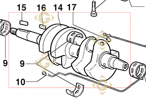 Spare parts Conical Cranckshaft 2941000 For Engines LOMBARDINI, by marks LOMBARDINI