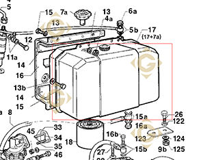 Spare parts Tank a20r048 For Engines LOMBARDINI, by marks LOMBARDINI