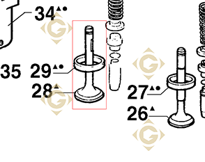 Pièces détachées Soupape Aspiration 960r056 Pour Moteurs Lombardini, de marque Lombardini