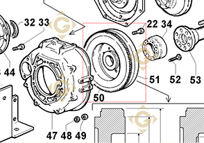 Spare parts Flywheel 9880167 For Engines LOMBARDINI, by marks LOMBARDINI