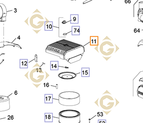 Spare parts Air Filter Top  k2406999s For Engines KOHLER, by marks KOHLER