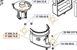 Spare parts Air Filter Top  k1709674s For Engines KOHLER, by marks KOHLER